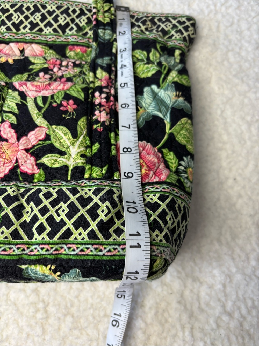 Vera Bradley Green Botanica Vintage Quilted Shoulder Tote Bag - Picture 13 of 14